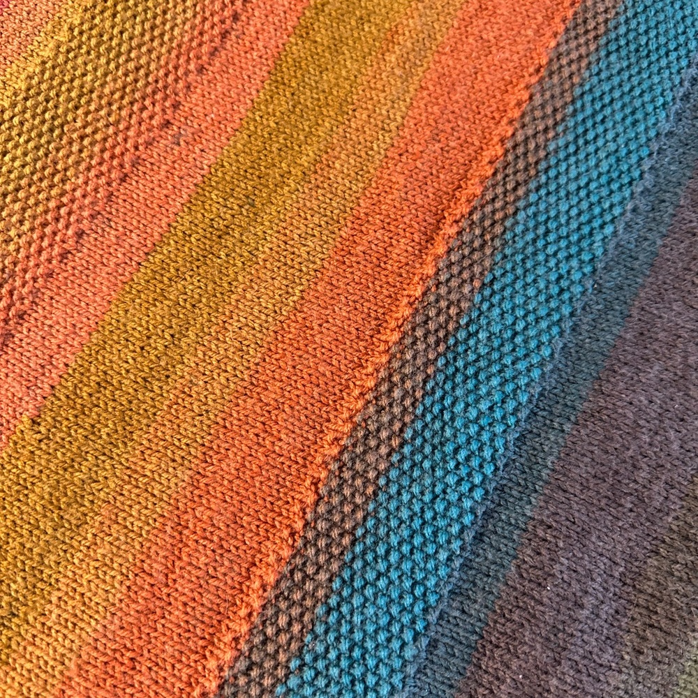 Multicolor Striped Knit Throw Blanket - Cozy Home Accent - Picture 5 of 5